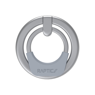 360 Degree Rotatable Finger Ring Stand with Raptic Magnetic Feature Silver