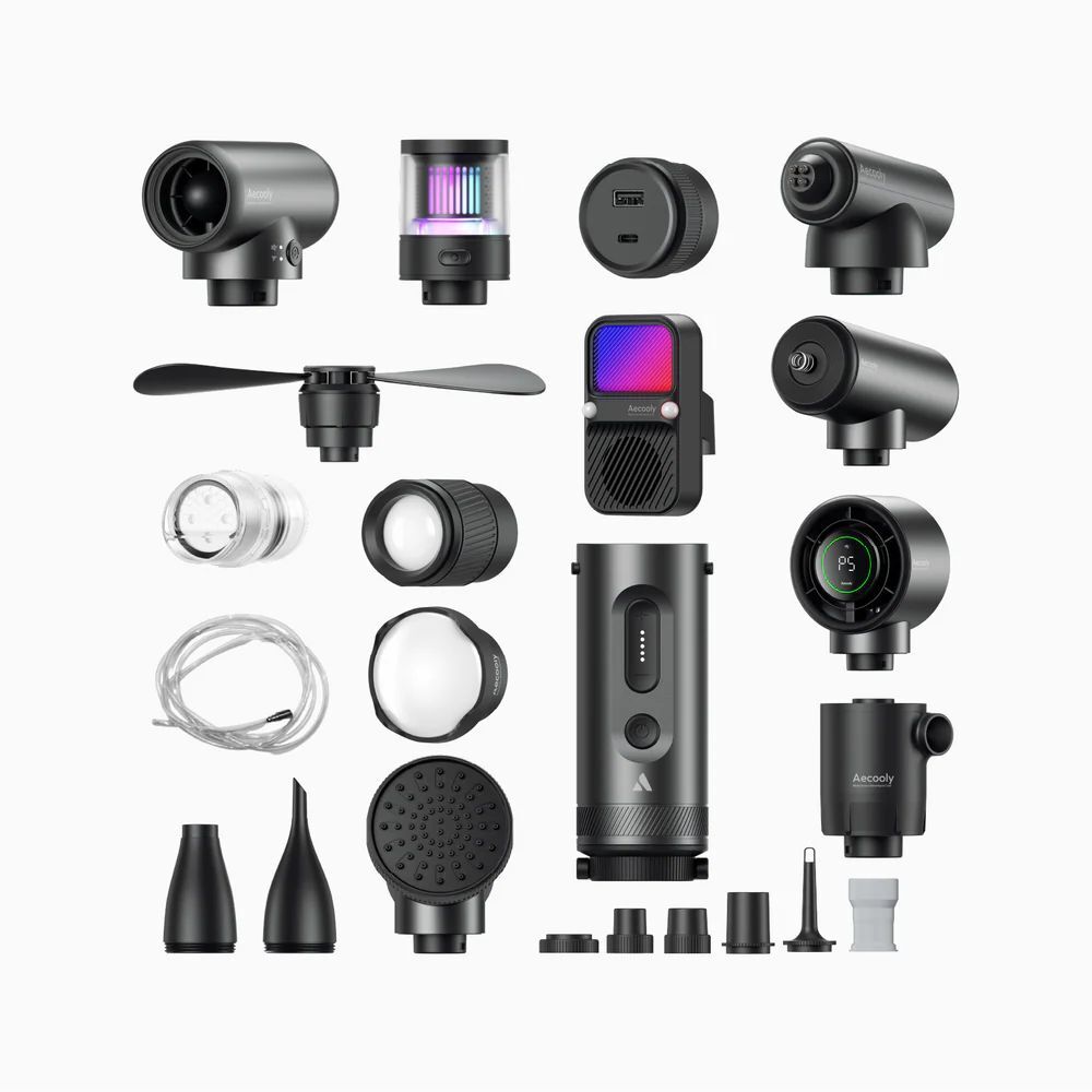 Aecooly OK01 11 in 1 Modular Camping Set Flashlight Compressor Powerbank Alarm Mode etc. - 1