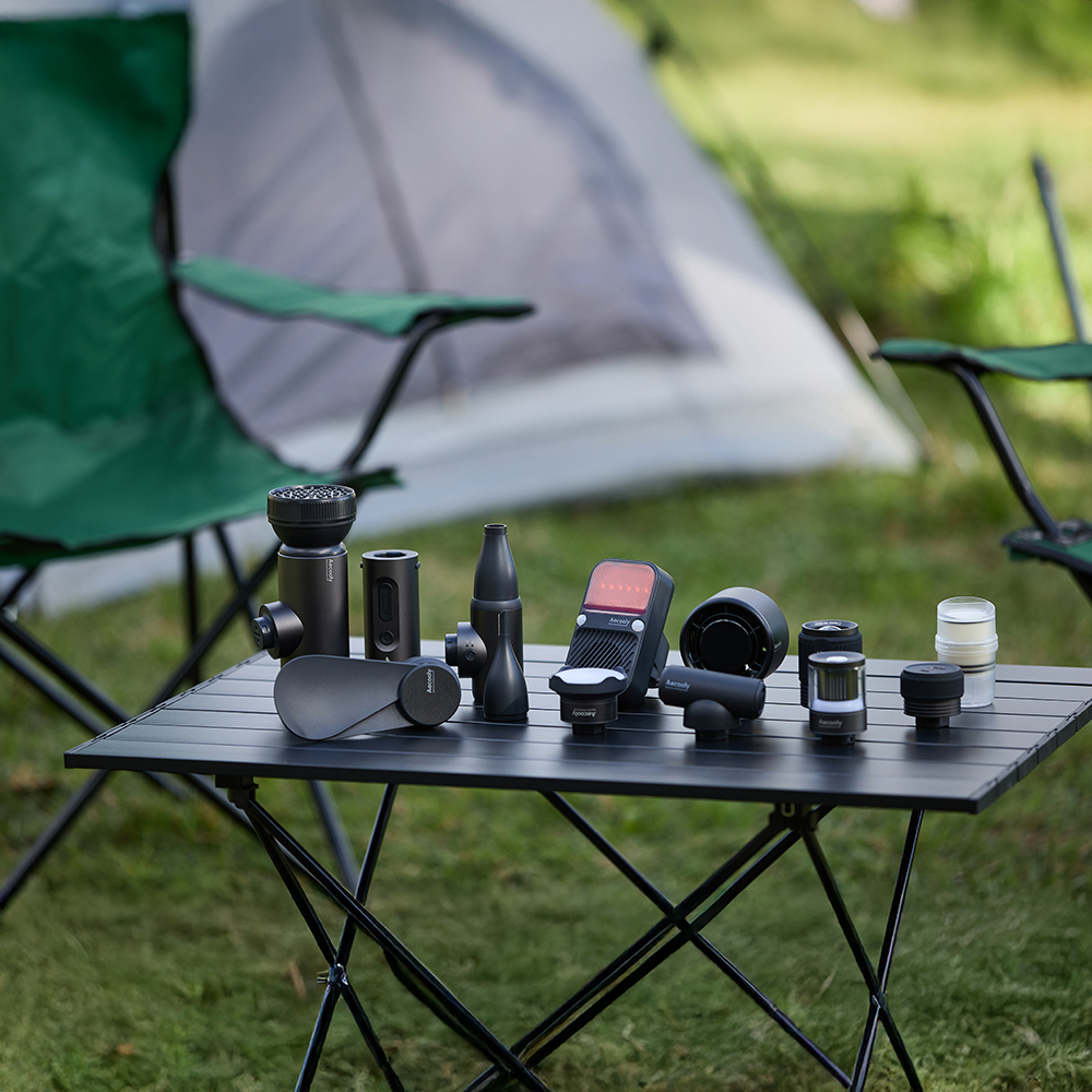 Aecooly OK01 11 in 1 Modular Camping Set Flashlight Compressor Powerbank Alarm Mode etc. - 4