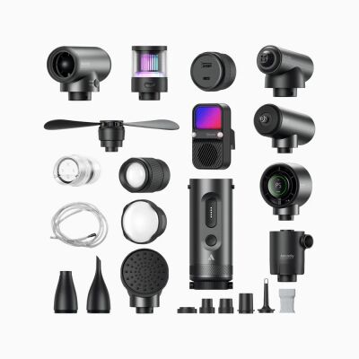 Aecooly OK01 11 in 1 Modular Camping Set Flashlight Compressor Powerbank Alarm Mode etc. Black