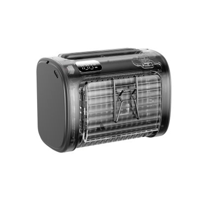 Aecooly UH01-A Flow 01 Dijital LED Göstergeli 5 Kademeli Bel ve Boyun Tipi Portatif Soğutucu Fan 9000mAh Şeffaf-Siyah