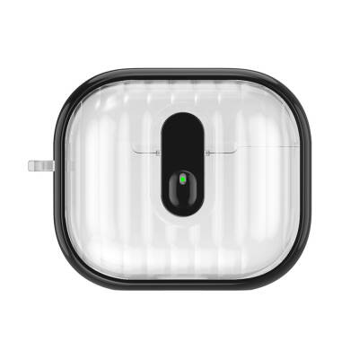 Airpods 4 Case Colored Transparent Sliced ​​Silicone Zore Airbag 40 Case Black