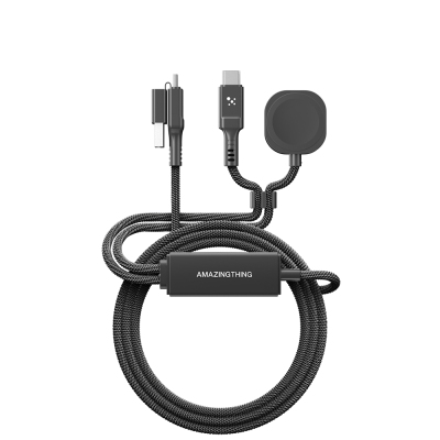 Amazingthing Thunder Pro 7X 100W Apple Watch Series Smartwatch Wireless 4-in-1 Type-C PD - USB Fast Charging Cable 1.5M Black