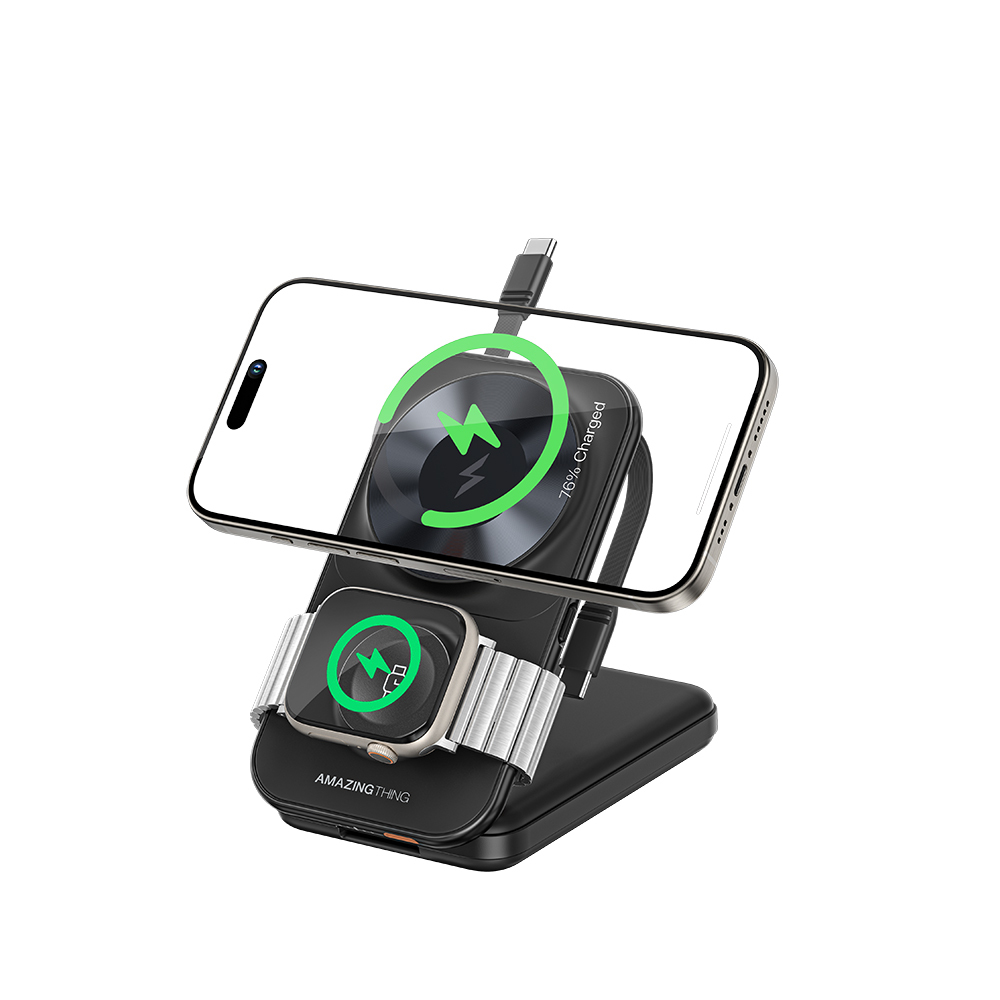 Amazingthing Thunder Pro Mag 6in1 PD22.5W Foldable Stand Wireless Power Bank 8000mAh - 4