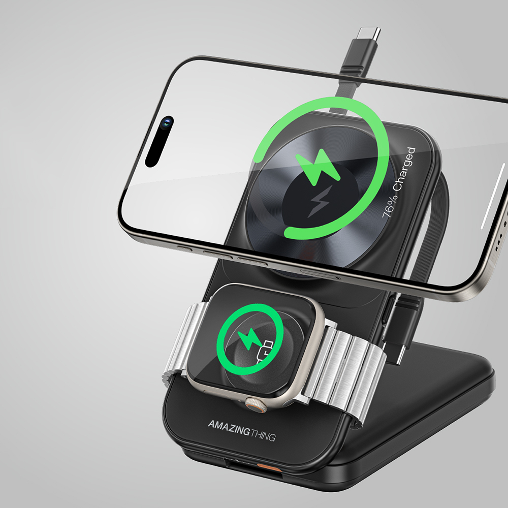 Amazingthing Thunder Pro Mag 6in1 PD22.5W Foldable Stand Wireless Power Bank 8000mAh - 14