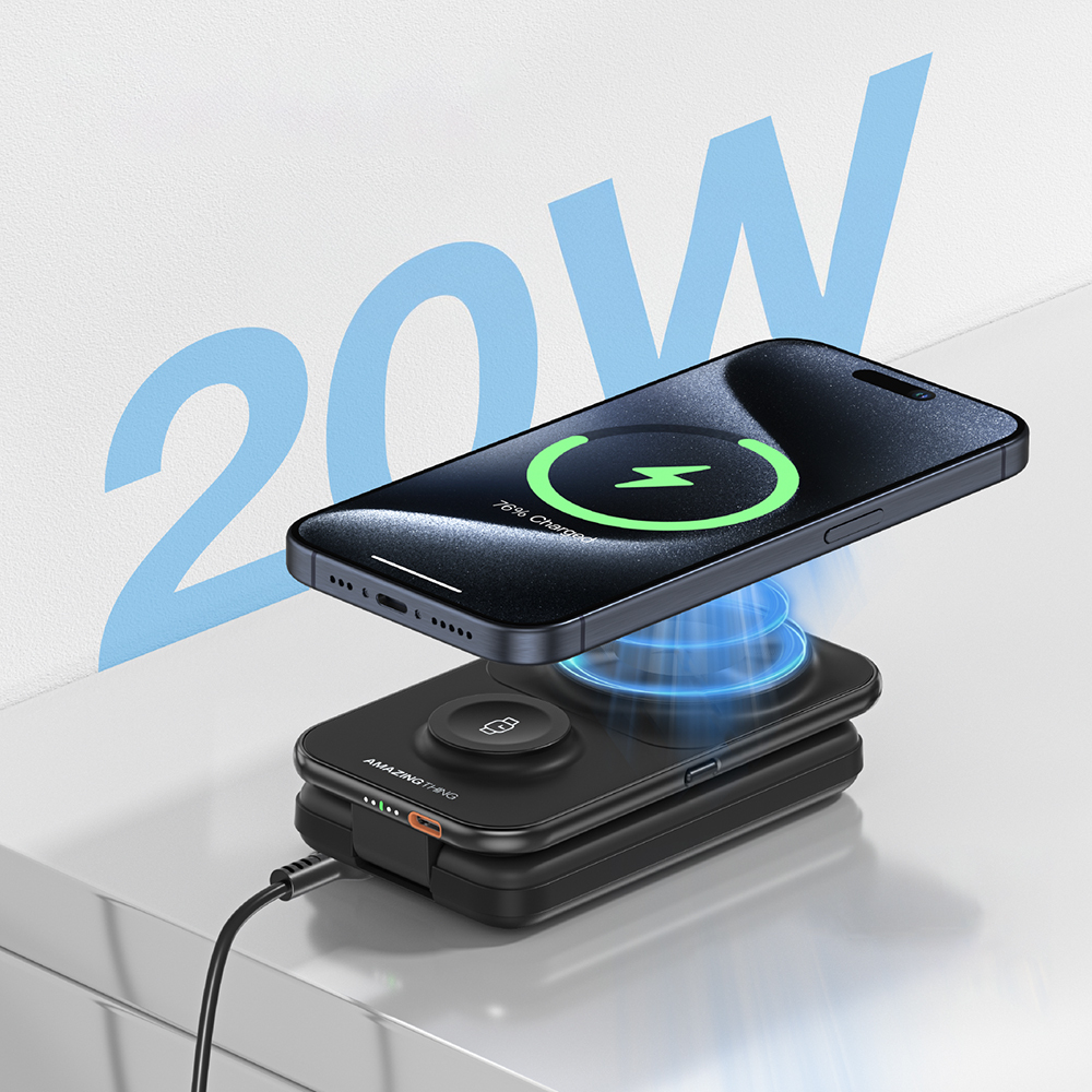 Amazingthing Thunder Pro Mag 6in1 PD22.5W Foldable Stand Wireless Power Bank 8000mAh - 18