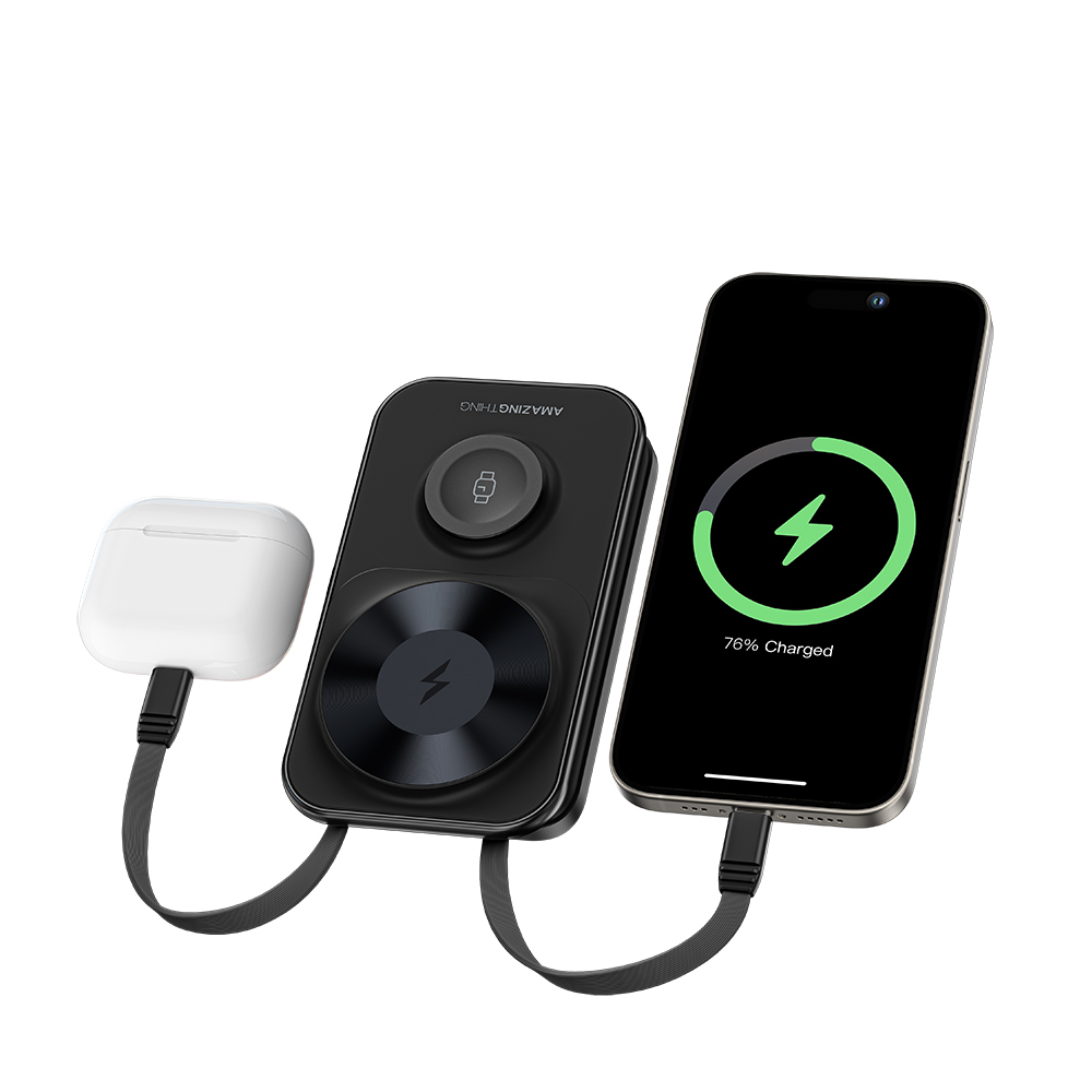 Amazingthing Thunder Pro Mag 6in1 PD22.5W Foldable Stand Wireless Power Bank 8000mAh - 6