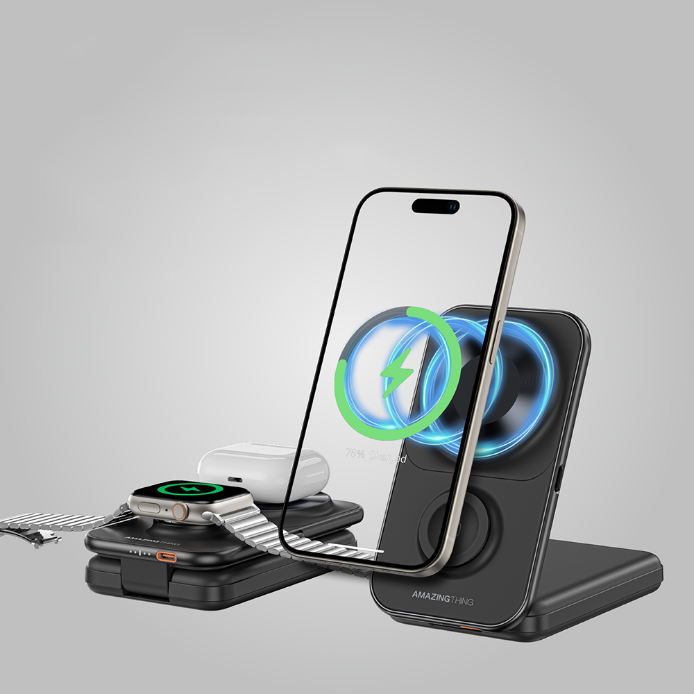 Amazingthing Thunder Pro Mag 6in1 PD22.5W Katlanabilir Standlı Kablosuz Powerbank 8000mAh - 15