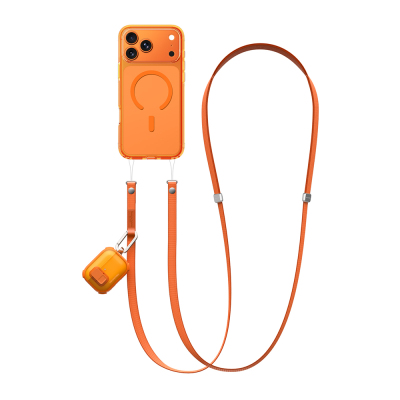 Amazingthing Titan Series Adjustable Magnetic Design Phone and AirPods Neck Strap Orange