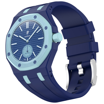 AP-Swatch Royal Pop 12 Zore KRD-158 Silicone Band Navy blue