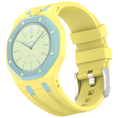 AP-Swatch Royal Pop 12 Zore KRD-158 Silicone Band Sarı-Mavi