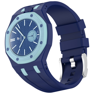 AP-Swatch Royal Pop 12 Zore KRD-158 Silicone Band Navy blue
