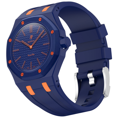 AP-Swatch Royal Pop 3 Zore KRD-158 Silicone Band Lacivert-Turuncu