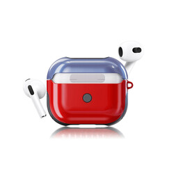 Apple Airpods 3. Generation Case Zore Shockproof Silicon Red-Blue