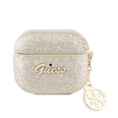 Apple Airpods 3. Nesil Kılıf GUESS Glitter 4G Charm Kapak Gold