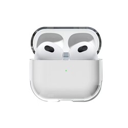 Apple Airpods 3. Nesil Kılıf Şeffaf Sert Kristal Zore Airbag 14 Kılıf Renksiz