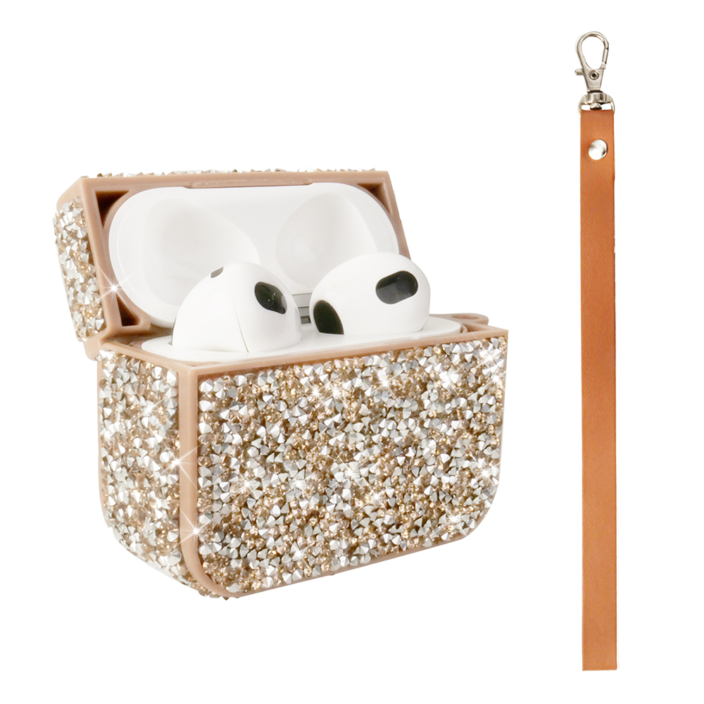 Apple Airpods 3rd Generation Zore Airbag 45 Glittery Transparent Wrist Strap Case - 12