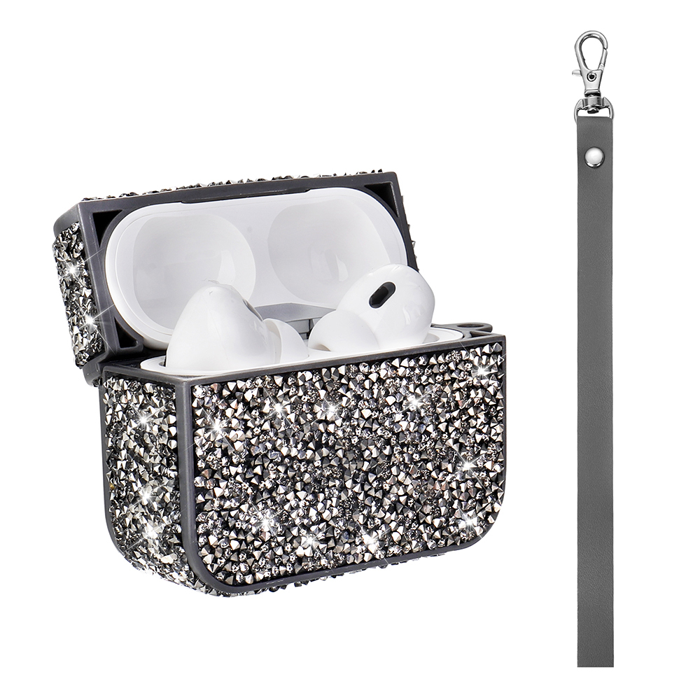 Apple Airpods 3rd Generation Zore Airbag 45 Glittery Transparent Wrist Strap Case - 13