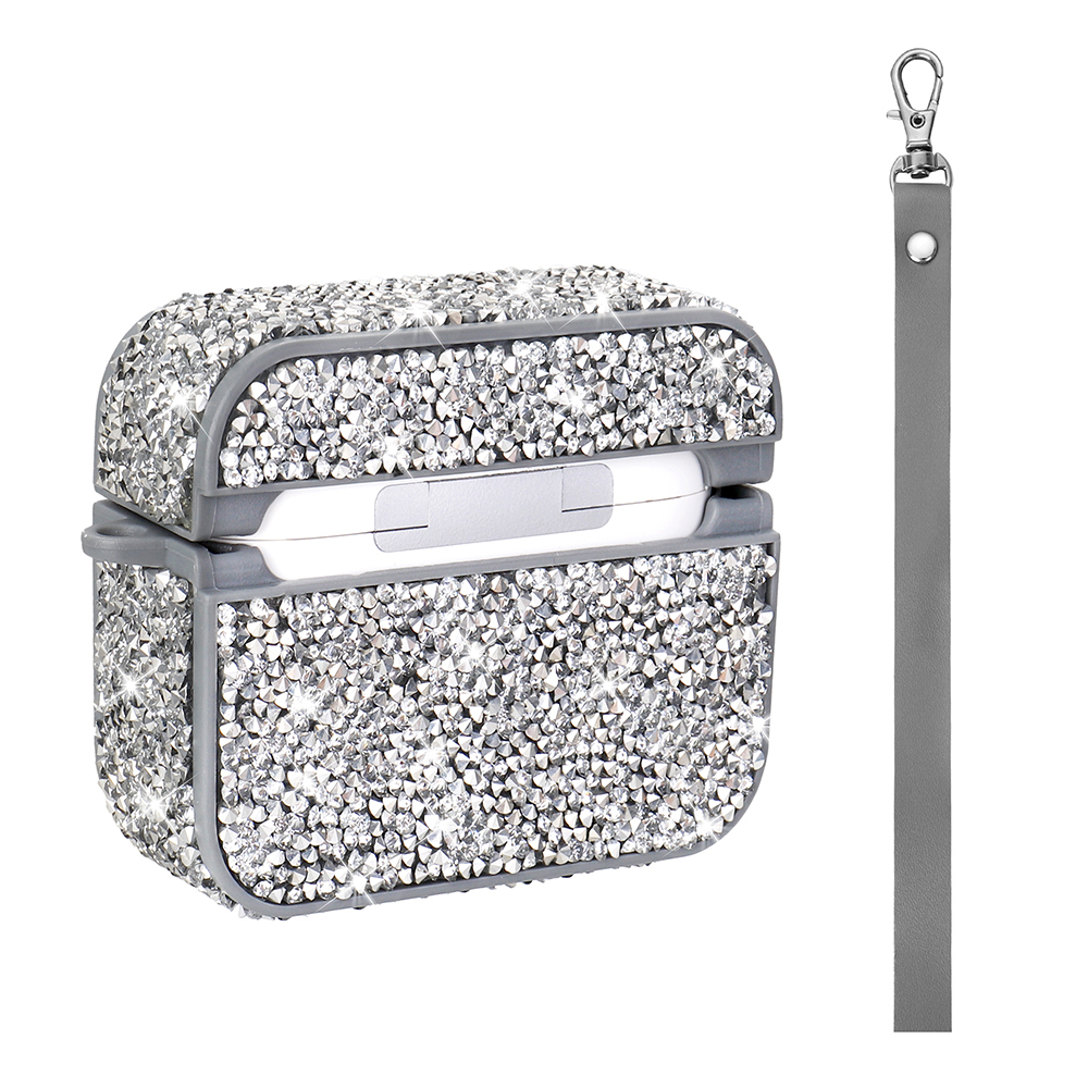 Apple Airpods 3rd Generation Zore Airbag 45 Glittery Transparent Wrist Strap Case - 9