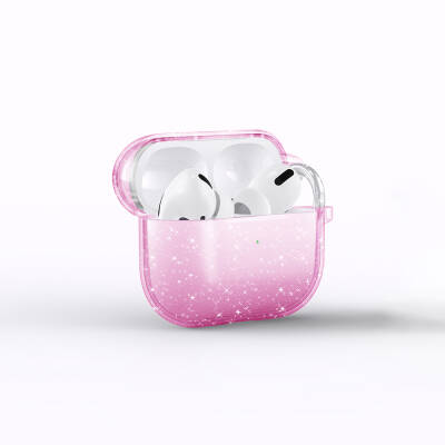 Apple Airpods 3rd Generation Zore Allstar Airbag 32 Shining Glitter Transparent Colored Case Pink