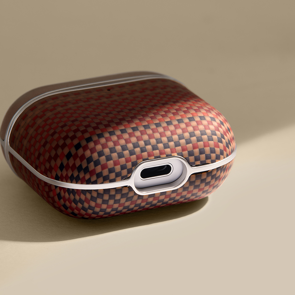 Apple Airpods 4 Case Aramid Fiber Pitaka Tactile Woven Sunset-Moonrise Series Sunset Cover - 27