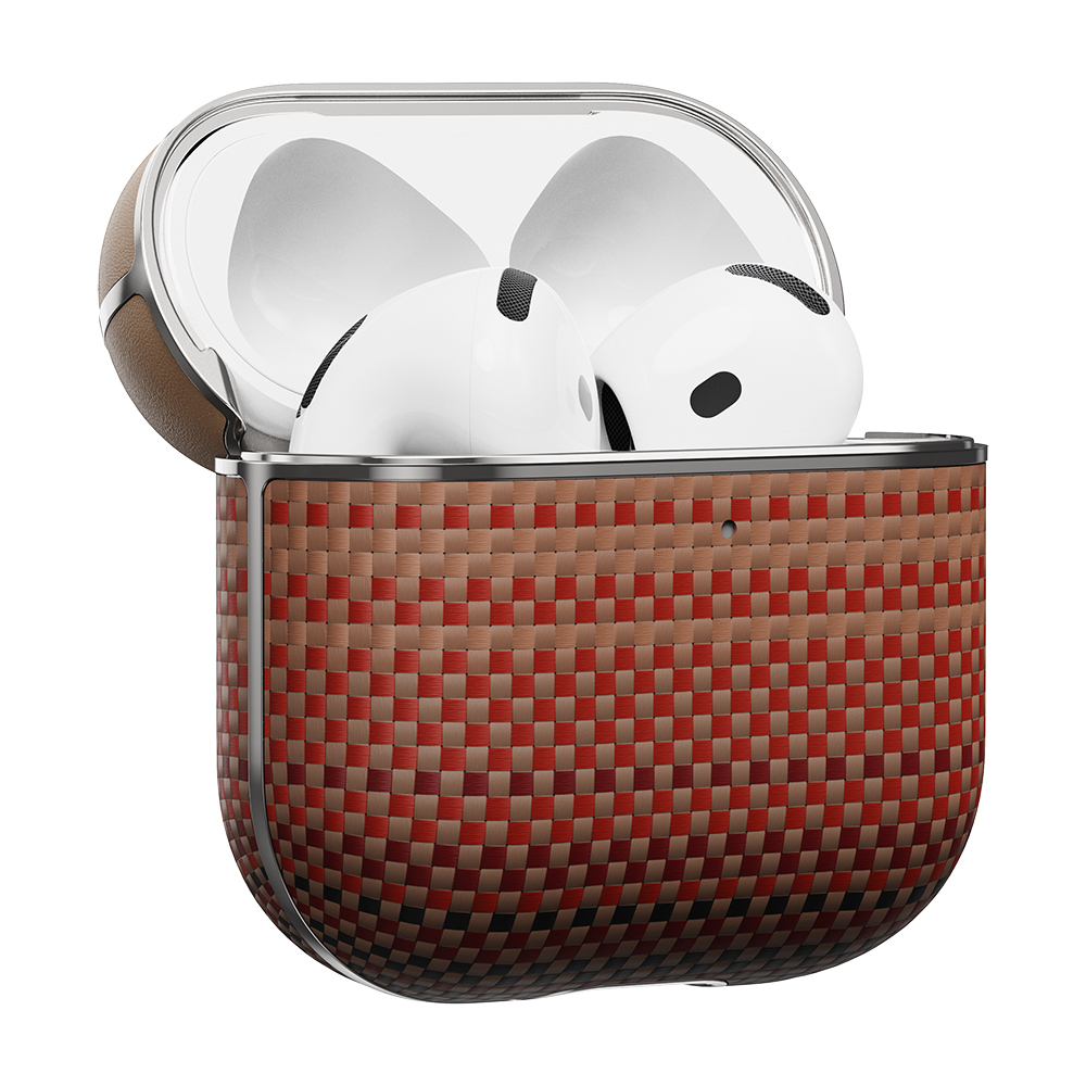 Apple Airpods 4 Case Aramid Fiber Pitaka Tactile Woven Sunset-Moonrise Series Sunset Cover - 5