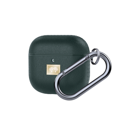 Apple Airpods 4 Case Leather Look Wlons Case with Hanger Dark Green