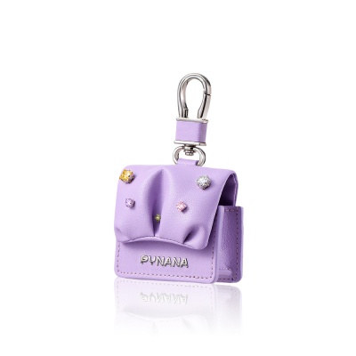 Apple AirPods 4 Case Pu Leather Bag Design Stone Pynana Sugar Cube Series Cover Purple