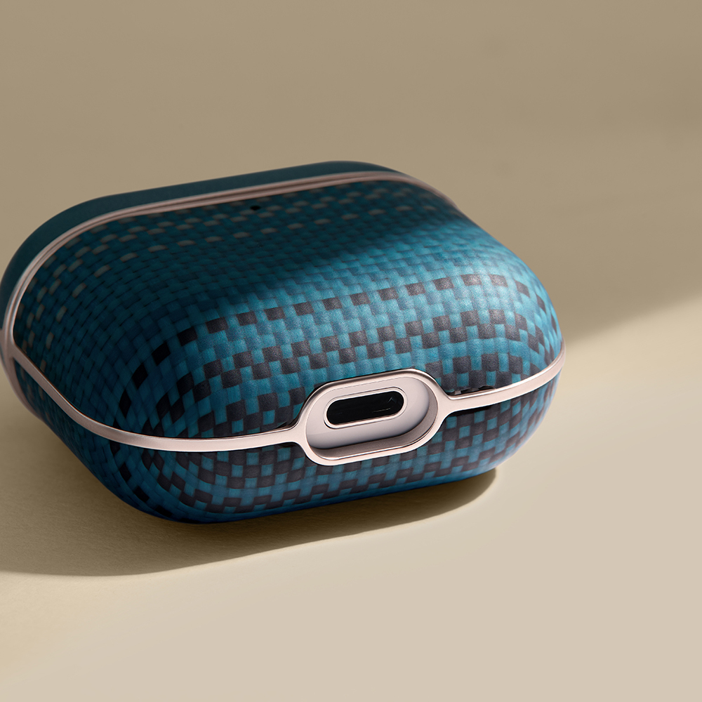 Apple Airpods 4 Kılıf Aramid Fiber Pitaka Tactile Woven Sunset-Moonrise Serisi Sunset Kapak - 20