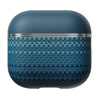 Apple Airpods 4 Kılıf Aramid Fiber Pitaka Tactile Woven Sunset-Moonrise Serisi Sunset Kapak Mavi