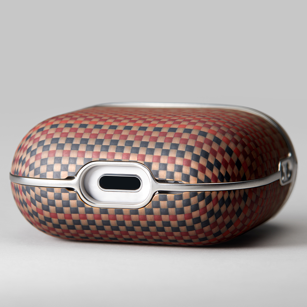 Apple Airpods 4 Kılıf Aramid Fiber Pitaka Tactile Woven Sunset-Moonrise Serisi Sunset Kapak - 32