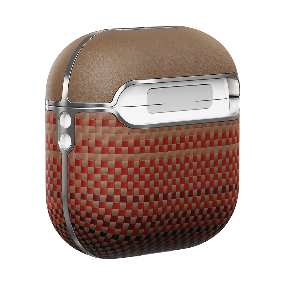 Apple Airpods 4 Kılıf Aramid Fiber Pitaka Tactile Woven Sunset-Moonrise Serisi Sunset Kapak - 6