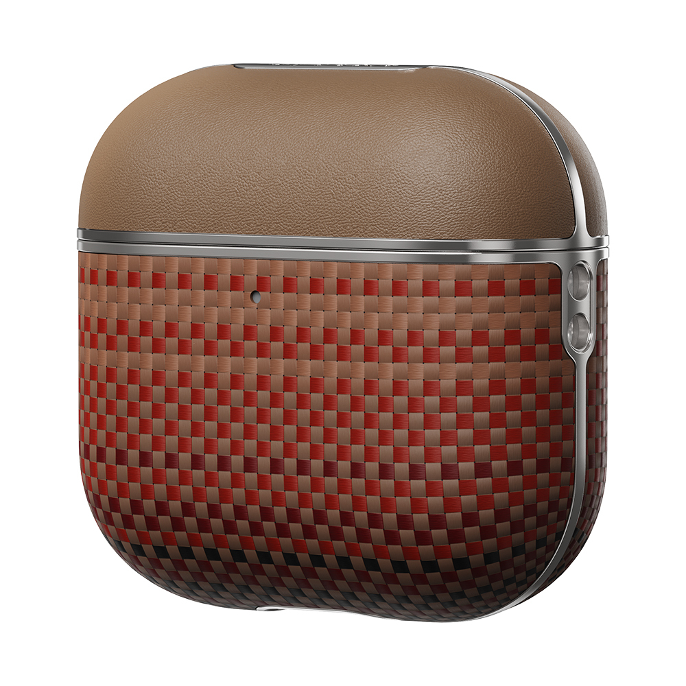 Apple Airpods 4 Kılıf Aramid Fiber Pitaka Tactile Woven Sunset-Moonrise Serisi Sunset Kapak - 11