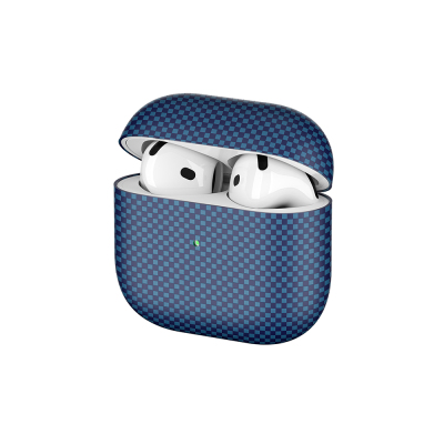 Apple Airpods 4 Zore Airbag 43 600D Carbon Fiber Headphone Case Navy blue