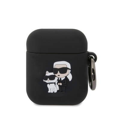 Apple Airpods Case Karl Lagerfeld Original Licensed Karl & Choupette 3D Silicone Cover Black