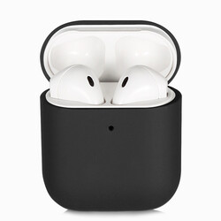 Apple Airpods Case Zore Silk Silicon Black