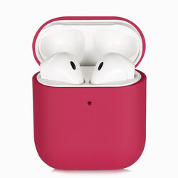 Apple Airpods Case Zore Silk Silicon Dark Pink