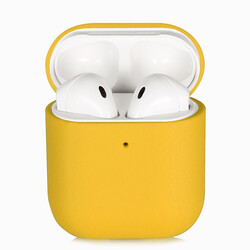 Apple Airpods Kılıf Zore Silk Silikon Sarı