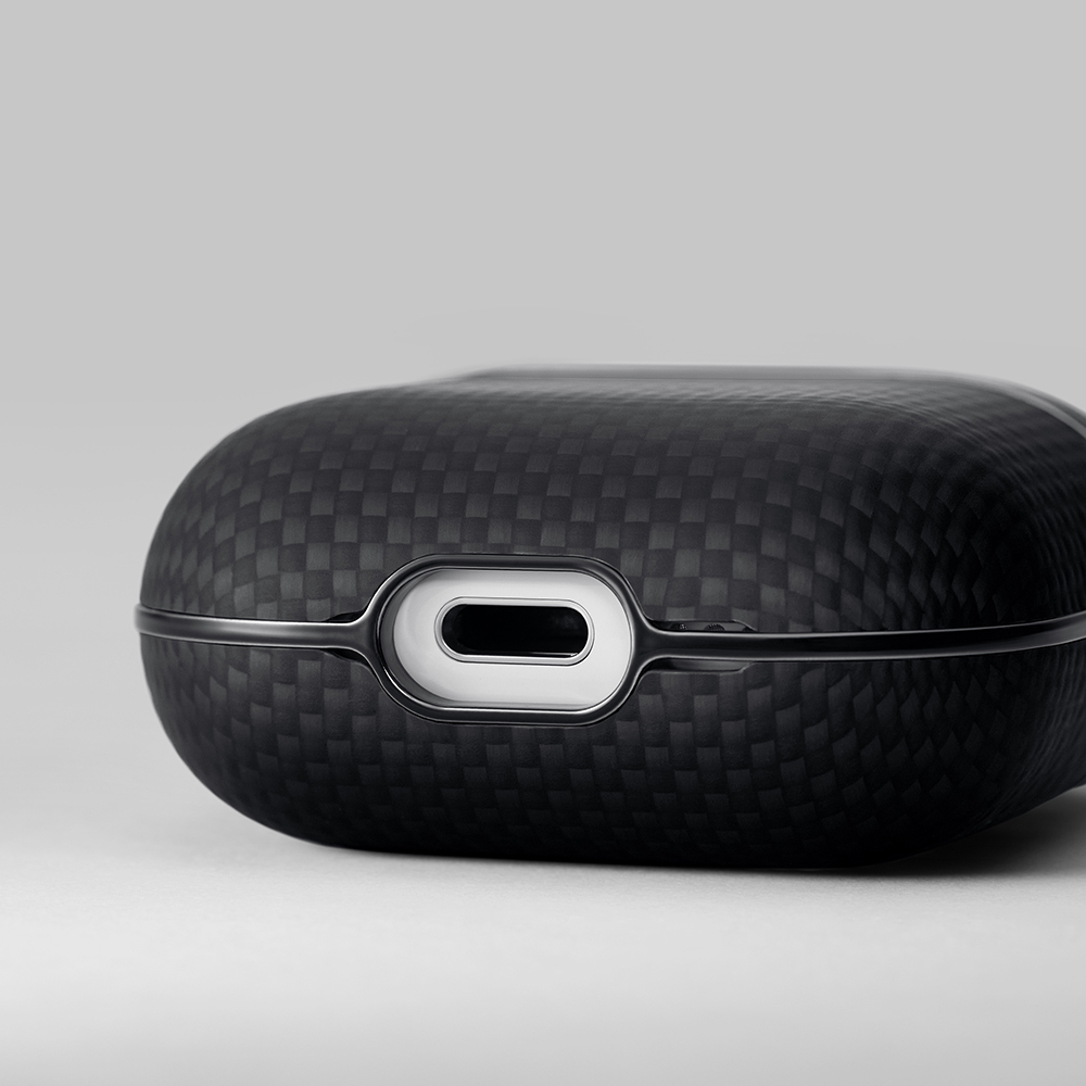 Apple Airpods Pro 2 Case 1500D Aramid Fiber Pitaka Ultra-Slim Classic Series Black-Grey Twill Cover - 11