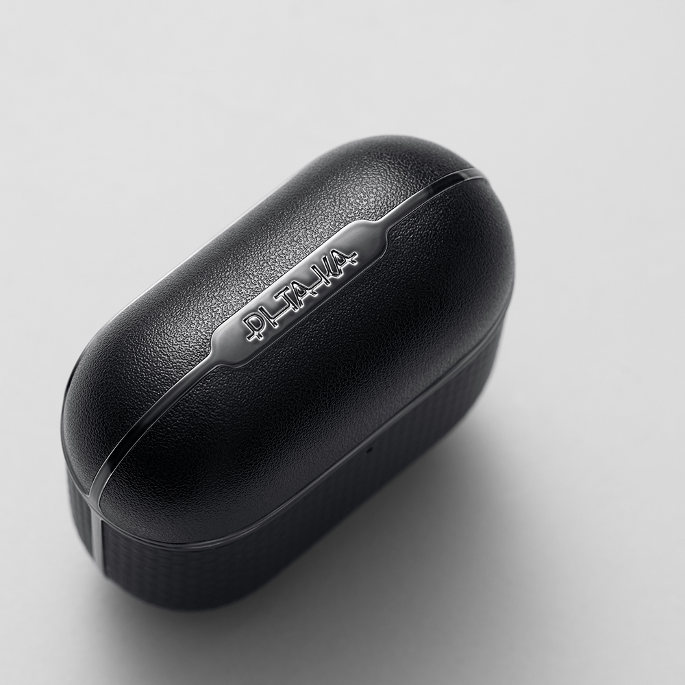 Apple Airpods Pro 2 Case 1500D Aramid Fiber Pitaka Ultra-Slim Classic Series Black-Grey Twill Cover - 12