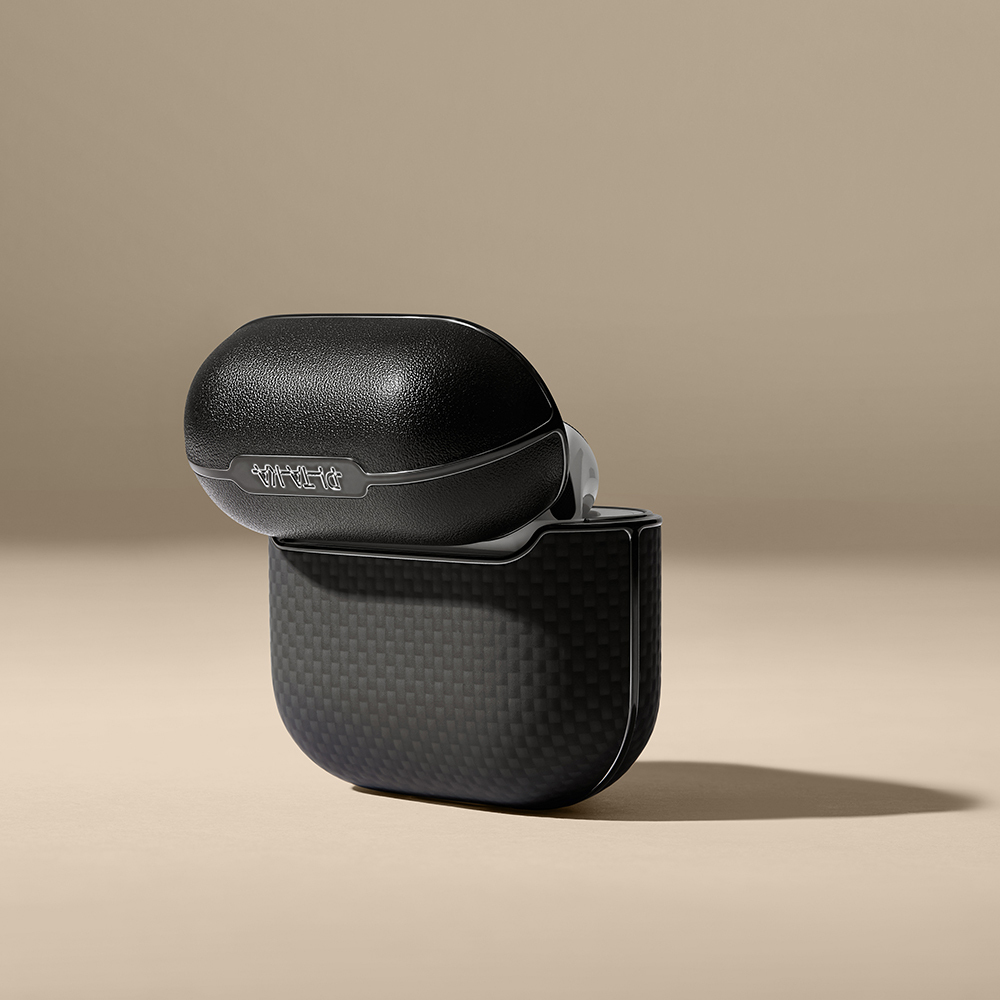 Apple Airpods Pro 2 Case 1500D Aramid Fiber Pitaka Ultra-Slim Classic Series Black-Grey Twill Cover - 14