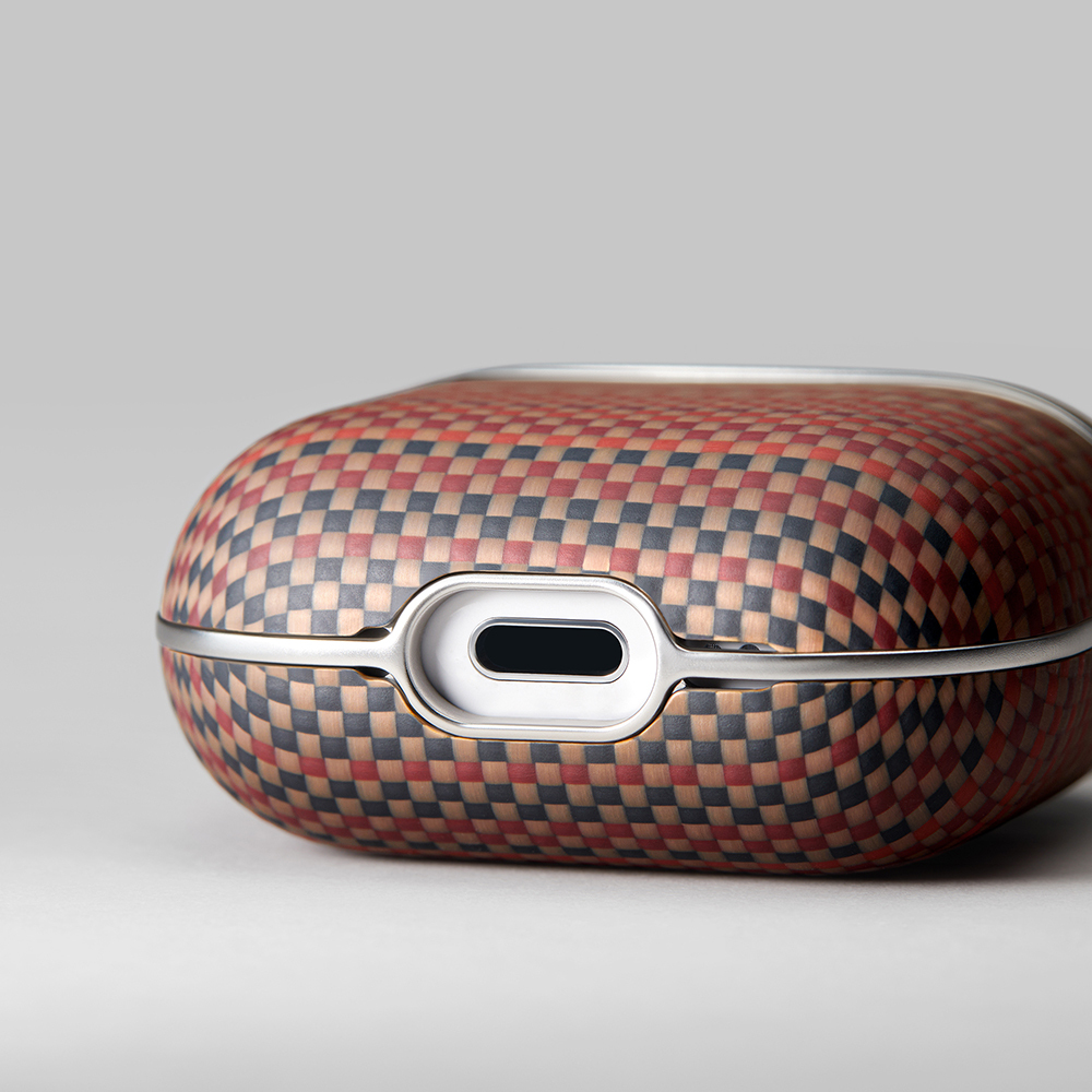 Apple Airpods Pro 2 Case Aramid Fiber Pitaka Tactile Woven Sunset-Moonrise Series Sunset Cover - 21