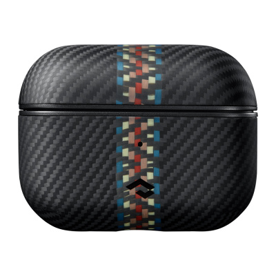 Apple Airpods Pro 2 Case Magsafe Charging Featured 600D Aramid Fiber Pitaka Orchestra Series Rhapsody Case Black-Blue