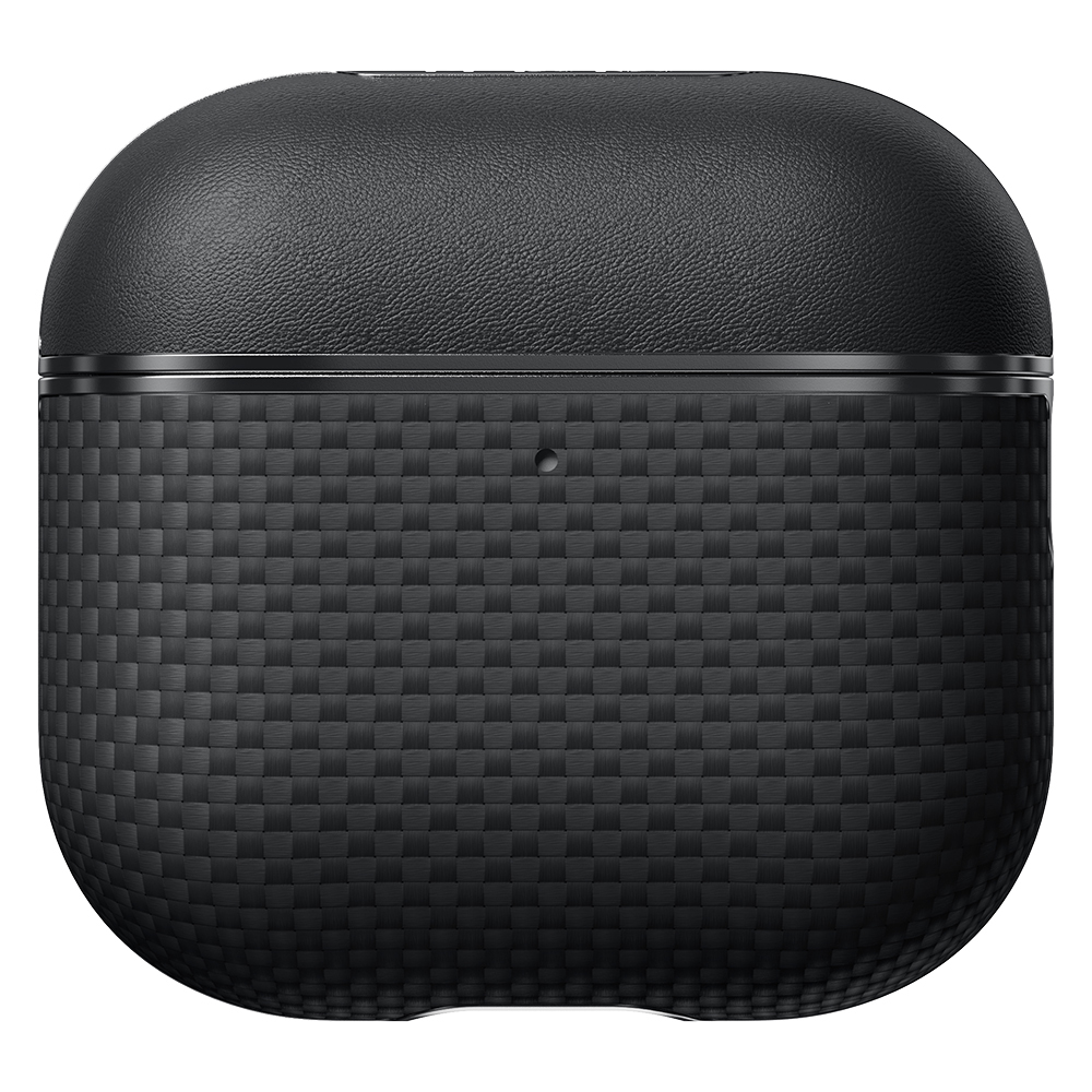 Apple Airpods Pro 2 Kılıf 1500D Aramid Fiber Pitaka Ultra-Slim Classic Serisi Black-Grey Twill Kapak - 8