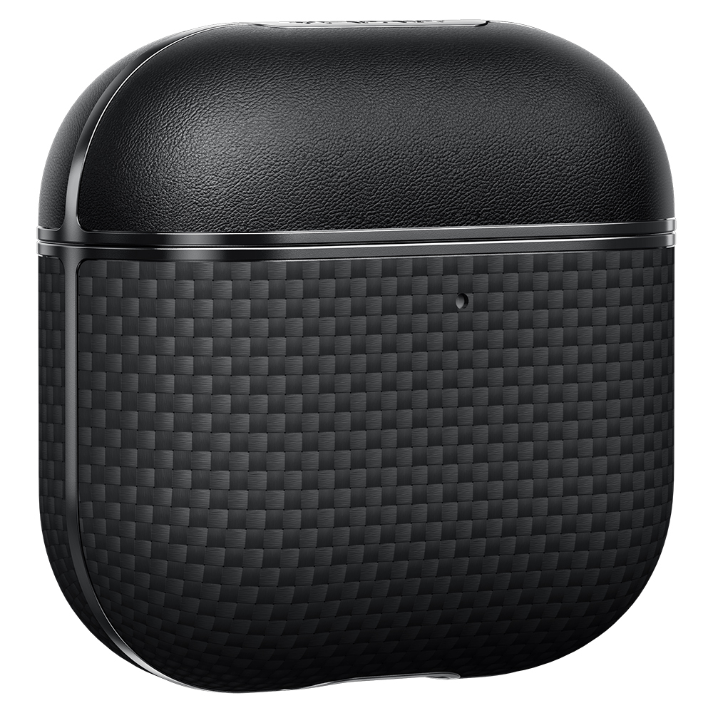 Apple Airpods Pro 2 Kılıf 1500D Aramid Fiber Pitaka Ultra-Slim Classic Serisi Black-Grey Twill Kapak - 10