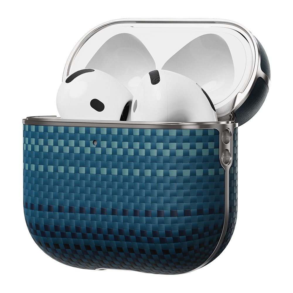 Apple Airpods Pro 2 Kılıf Aramid Fiber Pitaka Tactile Woven Sunset-Moonrise Serisi Sunset Kapak - 4