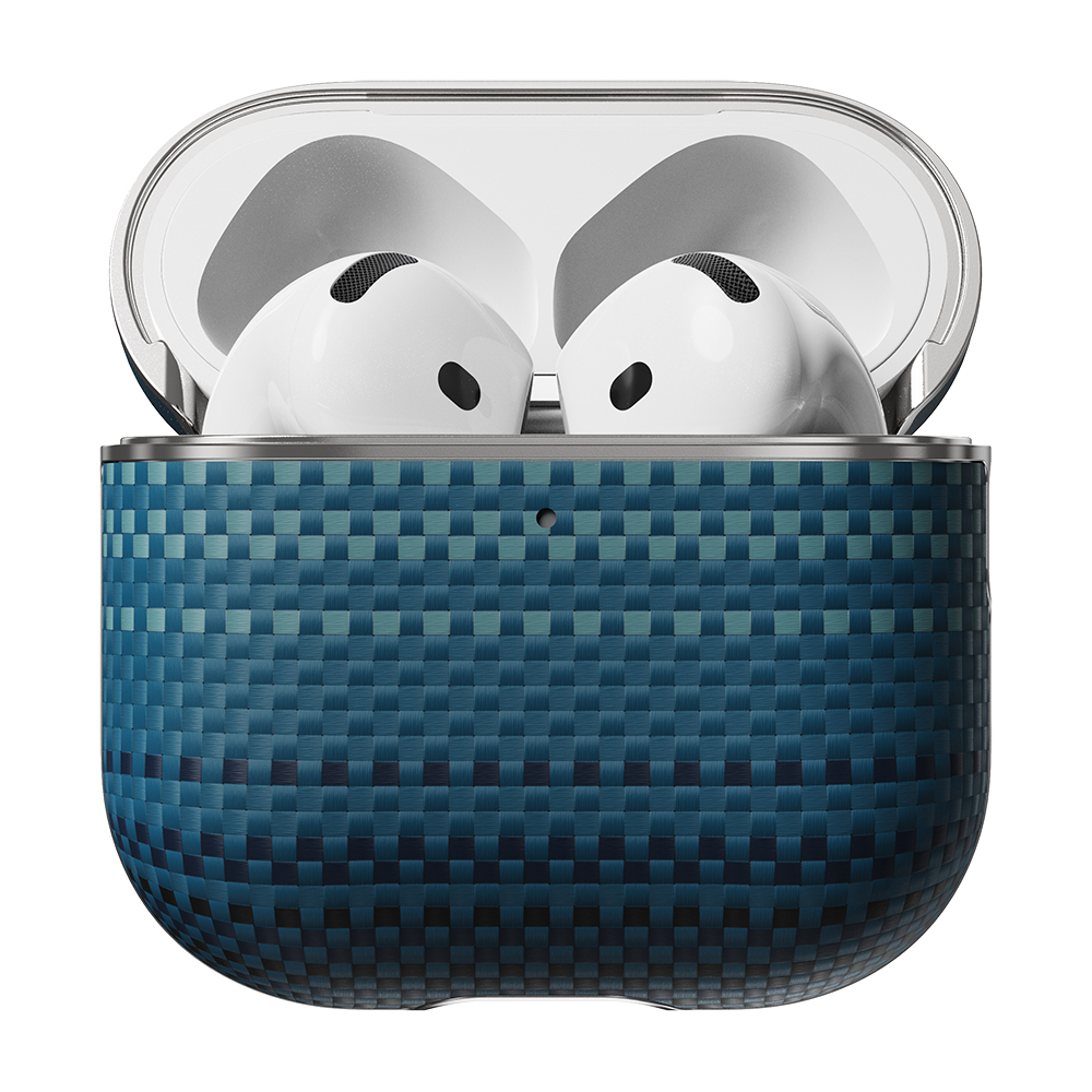 Apple Airpods Pro 2 Kılıf Aramid Fiber Pitaka Tactile Woven Sunset-Moonrise Serisi Sunset Kapak - 8