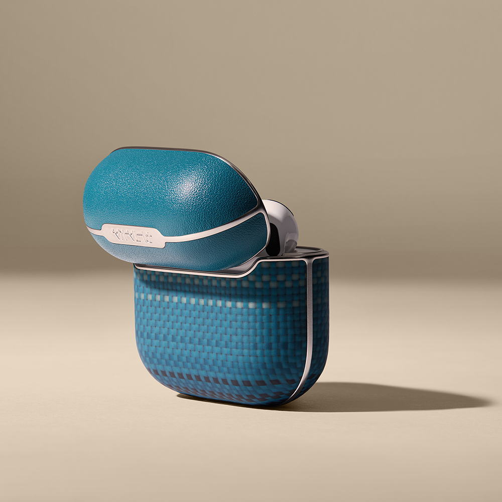 Apple Airpods Pro 2 Kılıf Aramid Fiber Pitaka Tactile Woven Sunset-Moonrise Serisi Sunset Kapak - 25