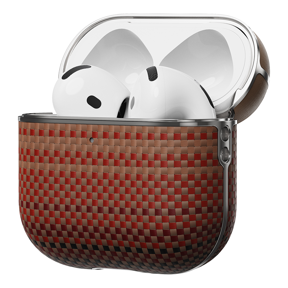 Apple Airpods Pro 2 Kılıf Aramid Fiber Pitaka Tactile Woven Sunset-Moonrise Serisi Sunset Kapak - 12