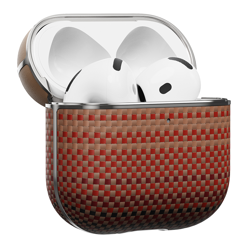 Apple Airpods Pro 2 Kılıf Aramid Fiber Pitaka Tactile Woven Sunset-Moonrise Serisi Sunset Kapak - 13